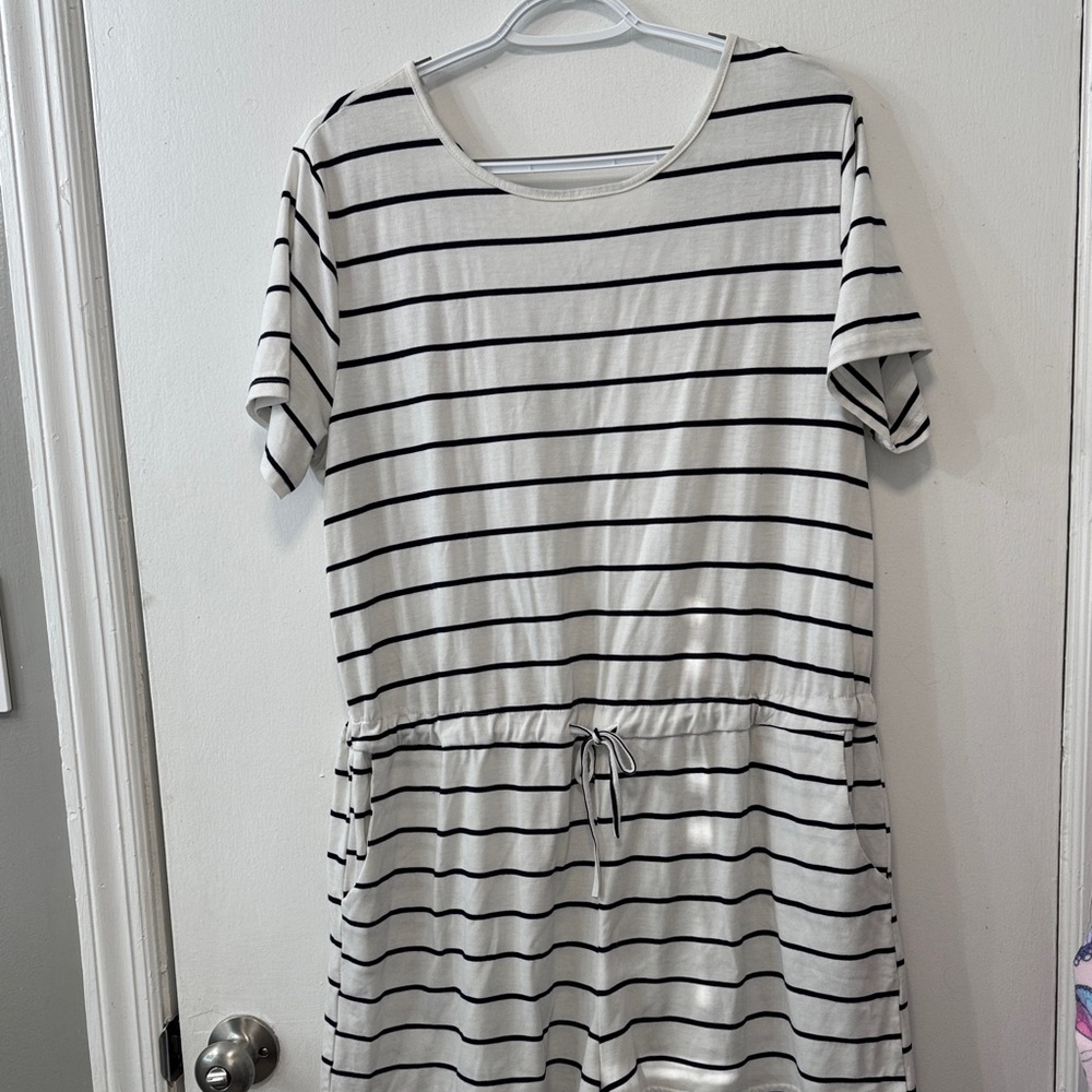 Striped Black and White Jumpsuit